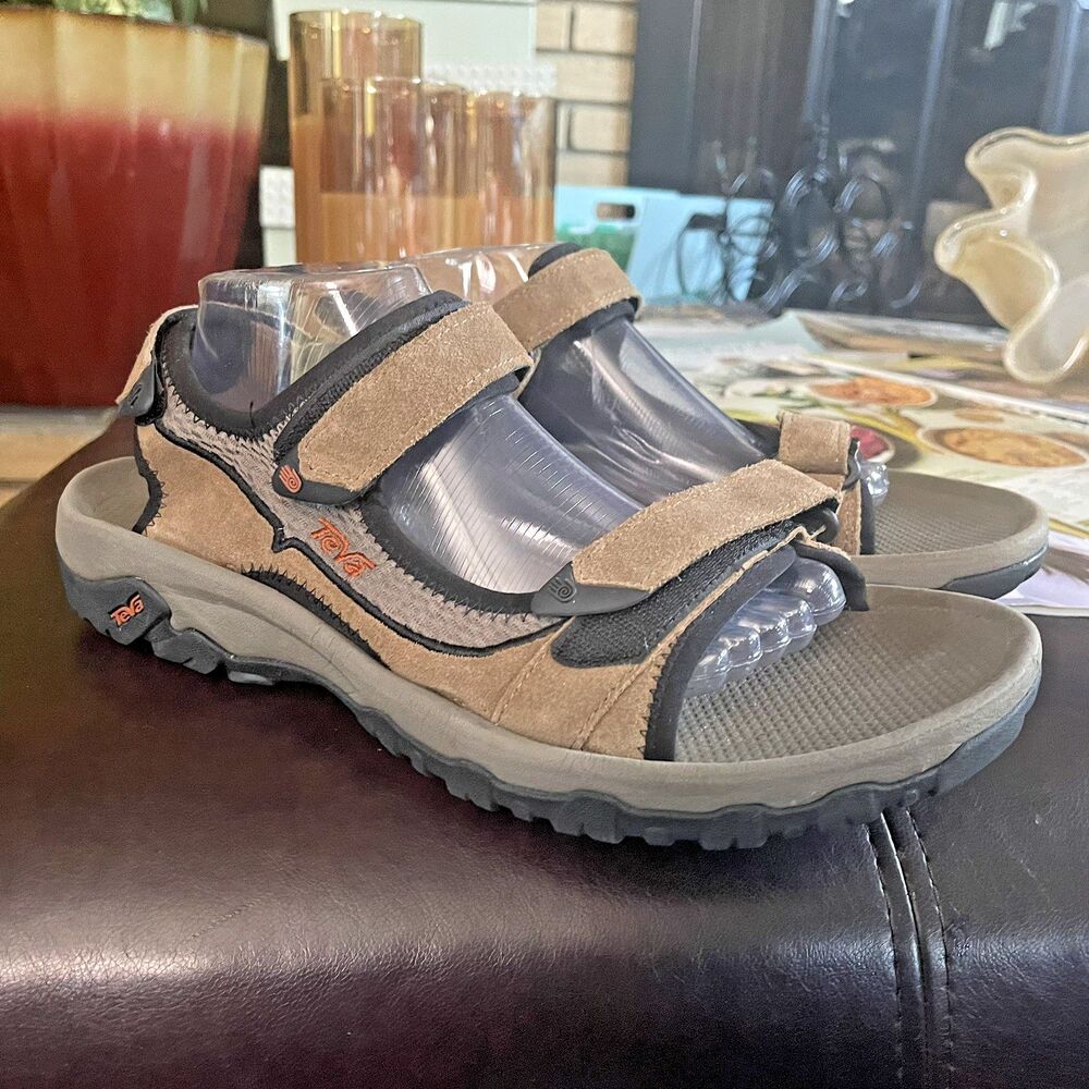 Teva Sandals Mens Size 11 Brown Tan Suede Outdoor Sport Hiking Adjustable Mozel